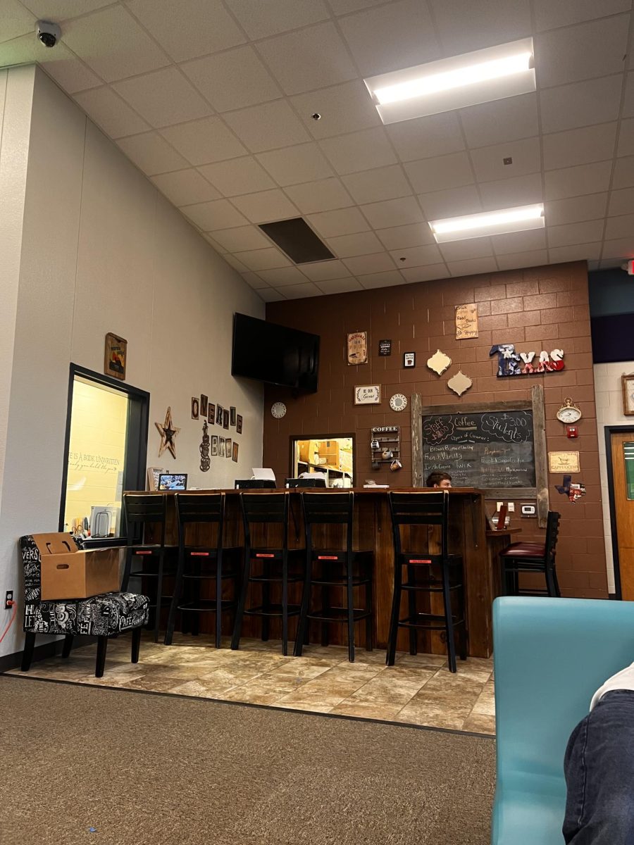 Rockport - Fulton High school library has a coffee shop for students to help power them through the day of their education. 